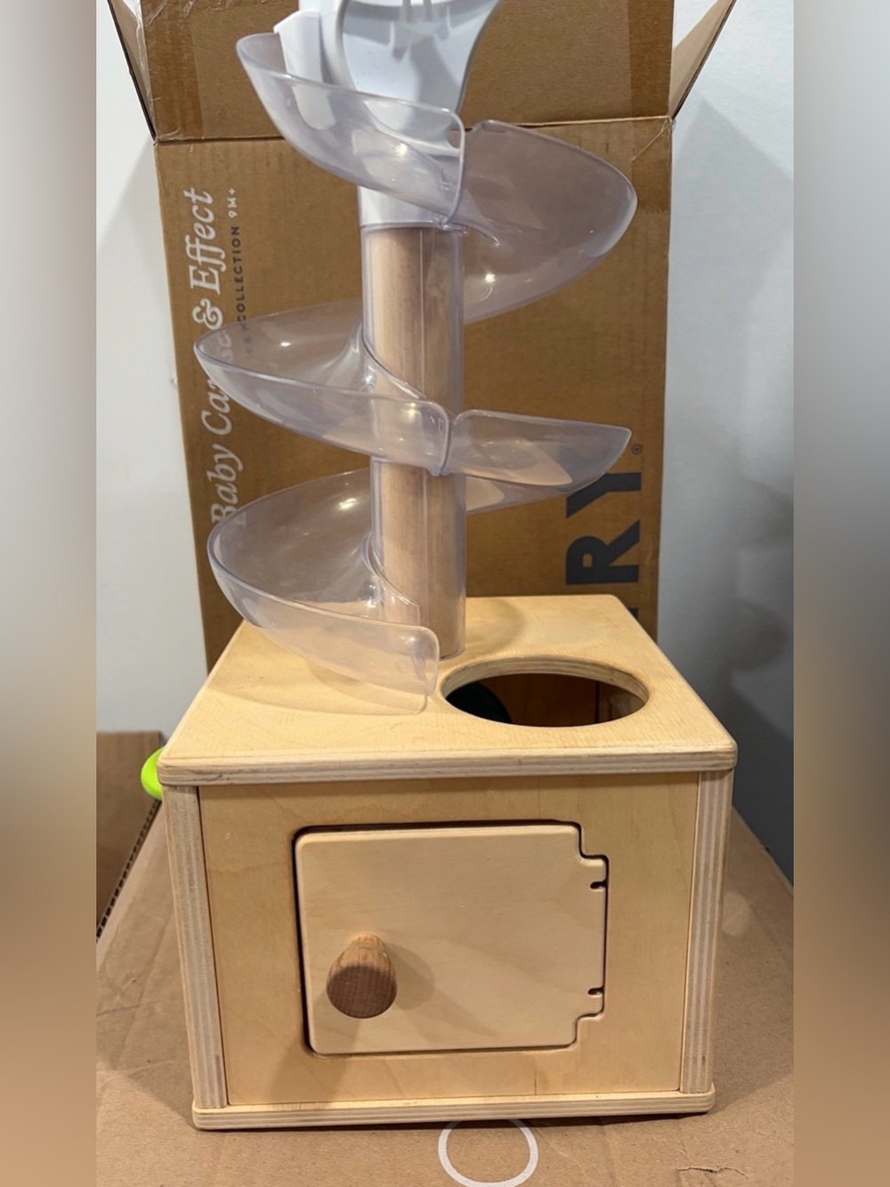 Lovevery Wooden Ball Drop Toy with Spiral Chute
